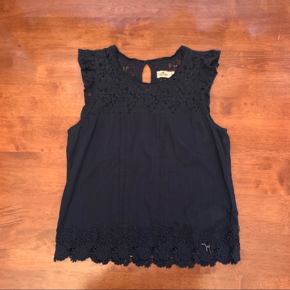 Hollister Tops - 🦩3/$15 Hollister Navy Blue  tank size Small